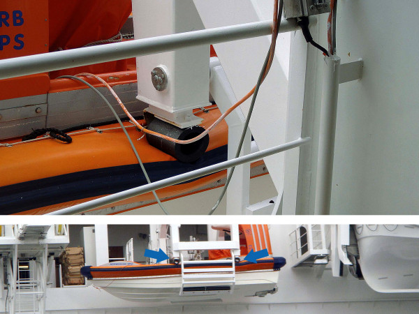 Saltwater-resistant impact protection for lifeboats